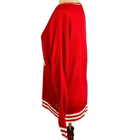 Tipsy Elves Women's I Like Big Bulbs Light Up Ugly Christmas Sweater Red Medium - Picture 6 of 8